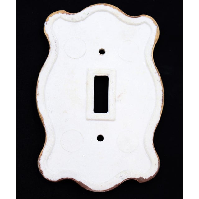 White Vintage French Country Dummy Door Knob & Light Switch Plate Set For Sale - Image 8 of 8