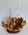 Here is a sculptural double oil lamp centerpiece crafted from a naturally formed burl root or root crown mounted on a...