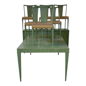 1950s Paul Frankl for Brown Saltman Combed Dining Set Modernism - 9 Piece Set