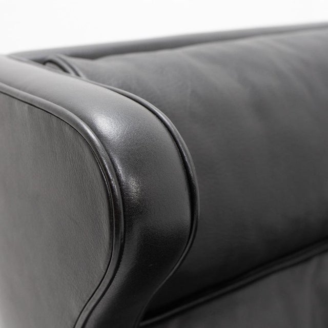 Set of Black Leather Wingchair and Ottoman by Borge Mogensen for Fredericia, 1960s For Sale - Image 13 of 17