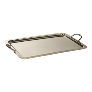 Manetta Polished Steel and Brass Tray, X-Large, Gold For Sale