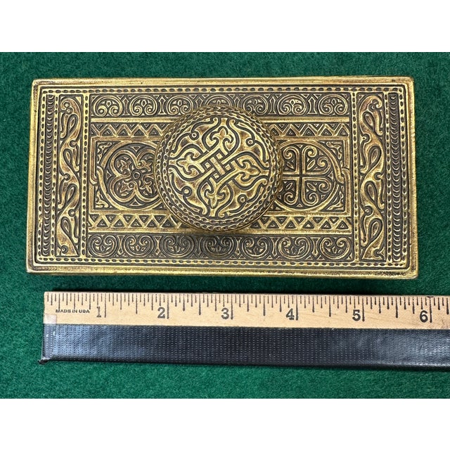 Tiffany Studios New York 1646 Venetian Bronze Blotter Rocker Paperweight Desk For Sale - Image 14 of 18