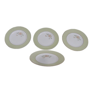 Susie Cooper Wild Rose Pastel Plates Set of 4 Made in England Bone China 4841b