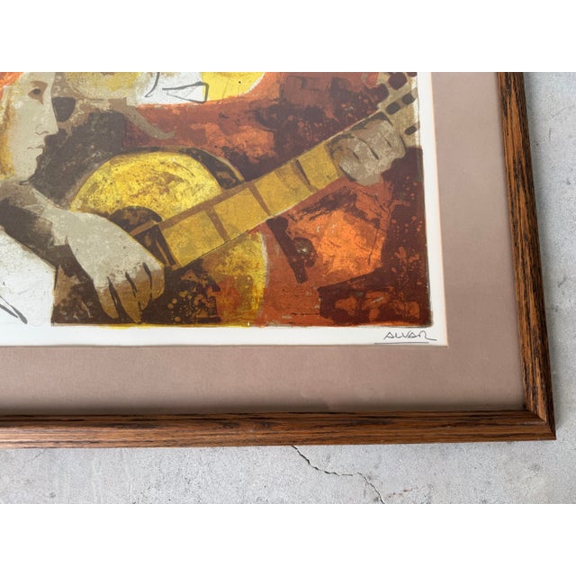 Printmaking Materials Vintage Alvar Sunol Hand Signed Limited Edition Lithograph 199/275 For Sale - Image 7 of 12