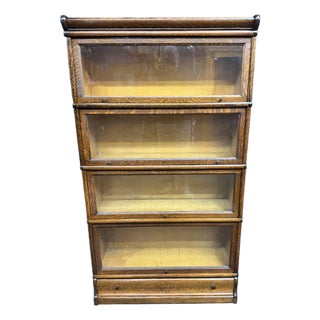 Macey 4-Section Quarter Sawn Oak Sectional Barrister Bookcase, C. 1910 For Sale