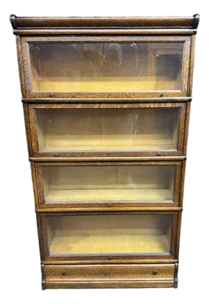 Macey 4-Section Quarter Sawn Oak Sectional Barrister Bookcase, C. 1910