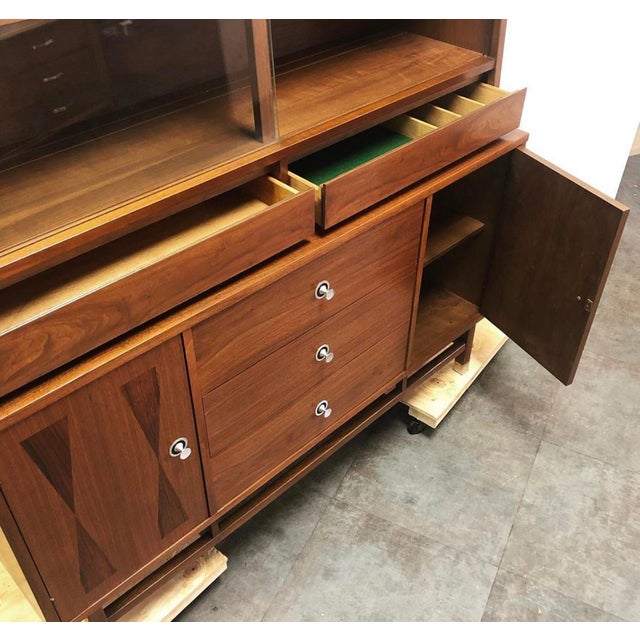 MidCentury Stanley Rosewood and Walnut Hutch Circa 1960s Chairish