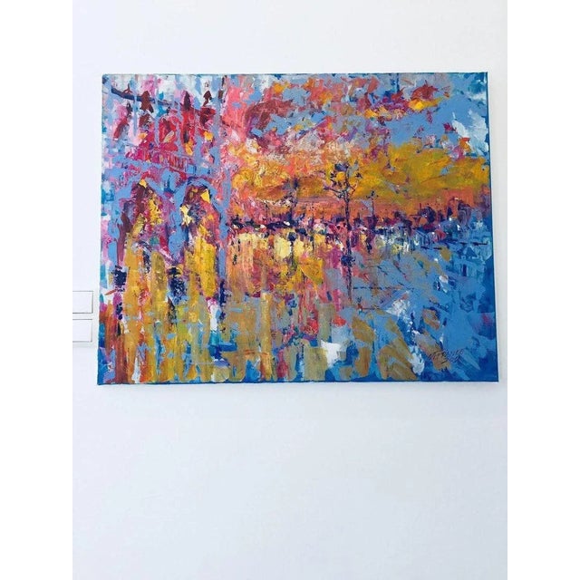 M. Franke, Mid-Century Abstract Artwork, Canvas For Sale - Image 3 of 9