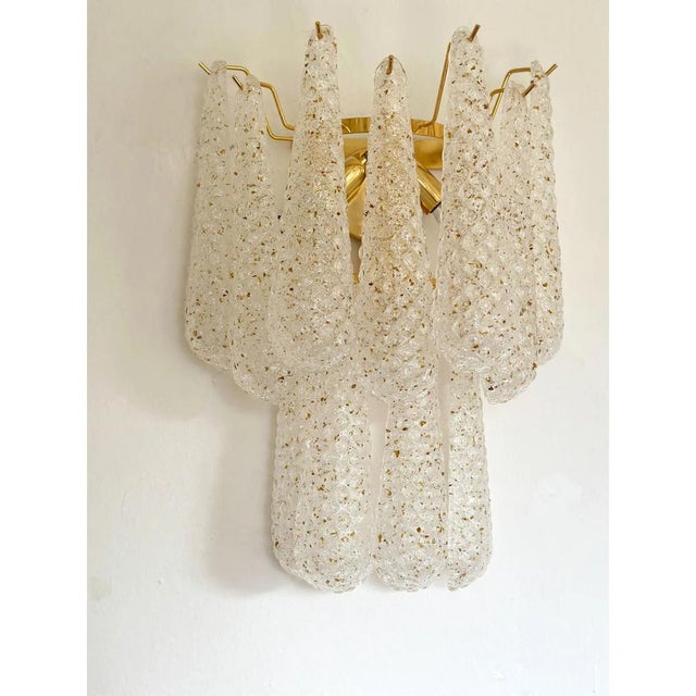 Gold Conchiglie Gold Murano Glass Wall Sconces by Simoeng, Set of 2 For Sale - Image 8 of 10