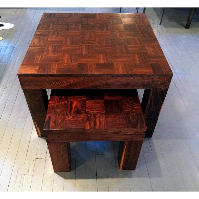 Mid 20th Century Two Rosewood Nesting Tables, Don Shoemaker For Sale In Atlanta - Image 6 of 11