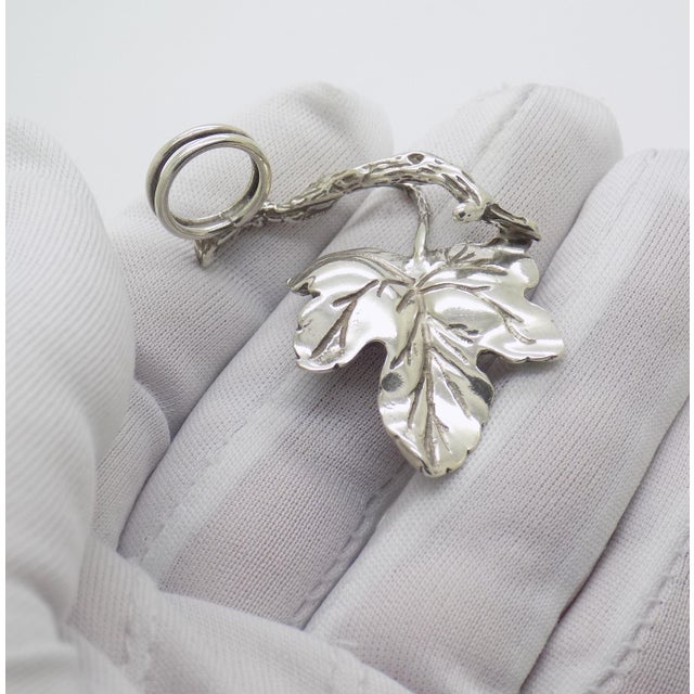 Set of six vintage solid Continental Silver place card holders, handcrafted in Arezzo Tuscany during the 1970s 1980s by...