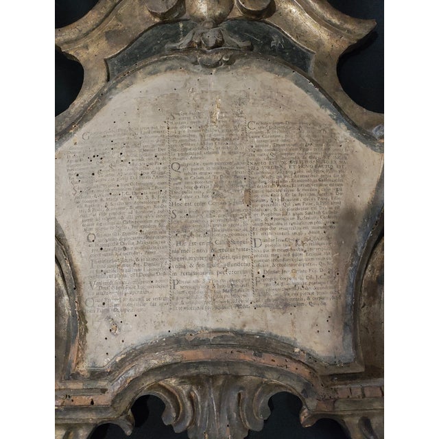 Pair of 18th Century Italian Baroque Giltwood Altar Prayer Tablets / Mass Cartouches For Sale - Image 12 of 13