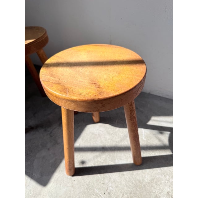 Tripod Stools in Gilded Oak, 1950s, Set of 4 For Sale - Image 17 of 18