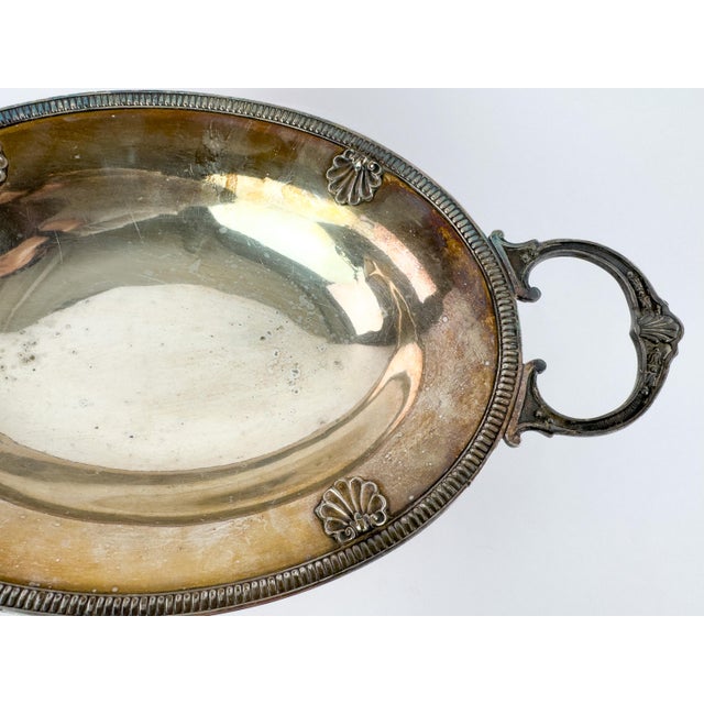 Early 20th Century Silver-Plated Oval Centerpiece Platter With Handles For Sale - Image 10 of 16