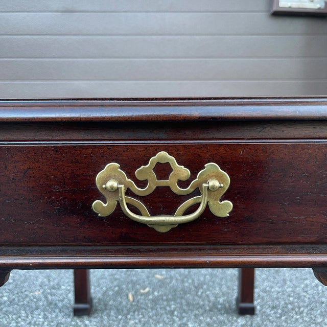 Brown Vintage Henredon Fine Furniture Chippendale Mahogany Side or End Table With Drawer For Sale - Image 8 of 11