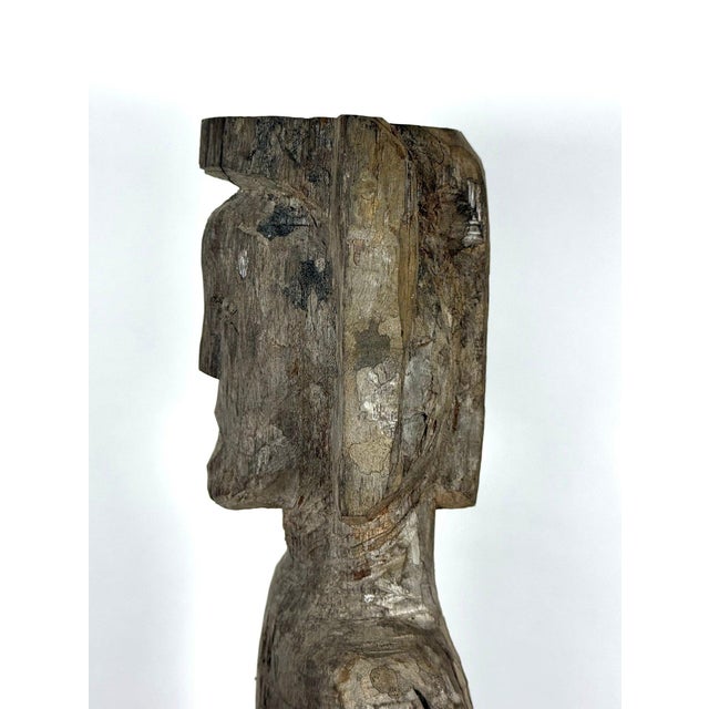 Wood Antique 28-Inch Dayak Bornean Ironwood Hampatong Guardian Figure - Documented Collection Marks - Southeast Asian Tribal Art For Sale - Image 7 of 17