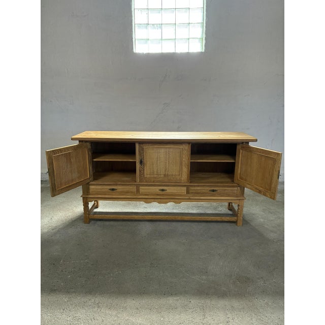Oak Sideboard in style of Henning Kjærnulf, 1970s For Sale - Image 6 of 18