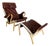 1980s Brown Leather Pernilla Chair and Ottoman by Bruno Mathsson for Dux Sweden, 2 Pieces For Sale