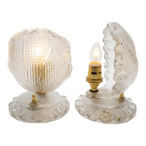 1940s Barovier & Toso Bell Table Lamps - Pair