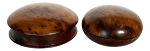 Vintage French Round Wooden Boxes, 1970, Set of 2