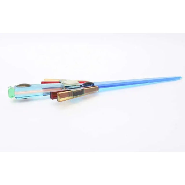1970s Vintage Murano Rare Glass Sword Sculpture by Venini Italy 1970's For Sale - Image 5 of 10