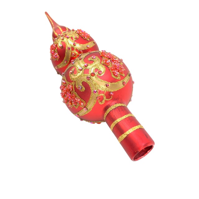 1980s Red Glass Tree Topper Chairish