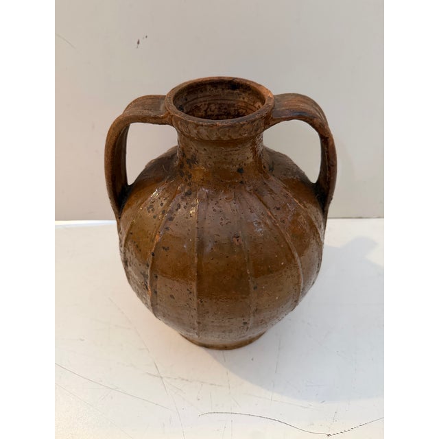 Rustic European Antique French Terracotta Walnut Oil Pot For Sale - Image 3 of 8