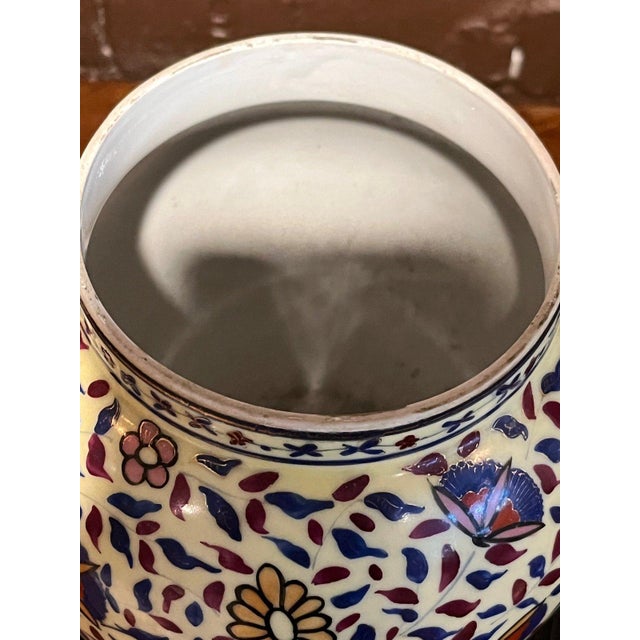 2010s Vintage Benjarong Thai Porcelain Vase Floral Butterfly Enamel Base 8" H For Sale - Image 5 of 6