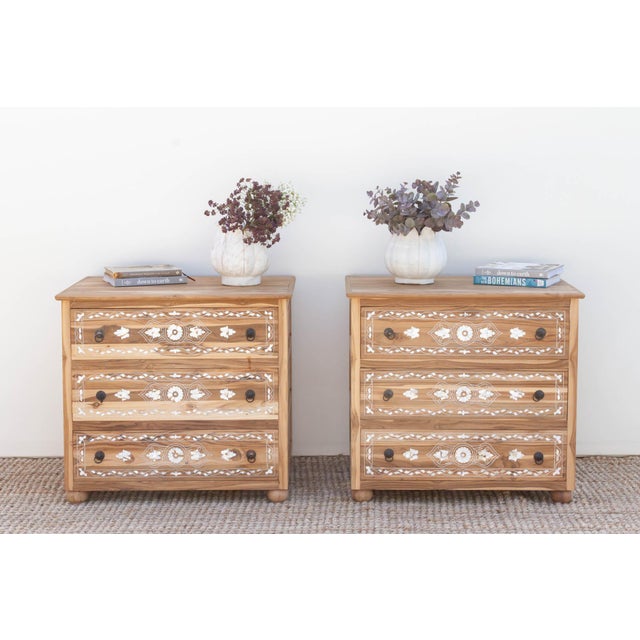 Inspired by the rich tradition of Damascene inlay. Our Damascus custom-designed nightstands are reconstructed from...