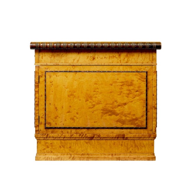 Scandinavian Birch Art Deco Pedestal Desk Circa 1930. We are pleased to offer this stunning Swedish birch desk from the...
