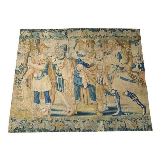 Vintage Woven Figural Tapestry For Sale - Image 9 of 9