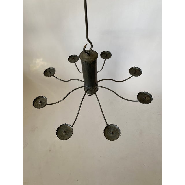 Vintage Metal Eight Arm Chandelier For Sale In New York - Image 6 of 10
