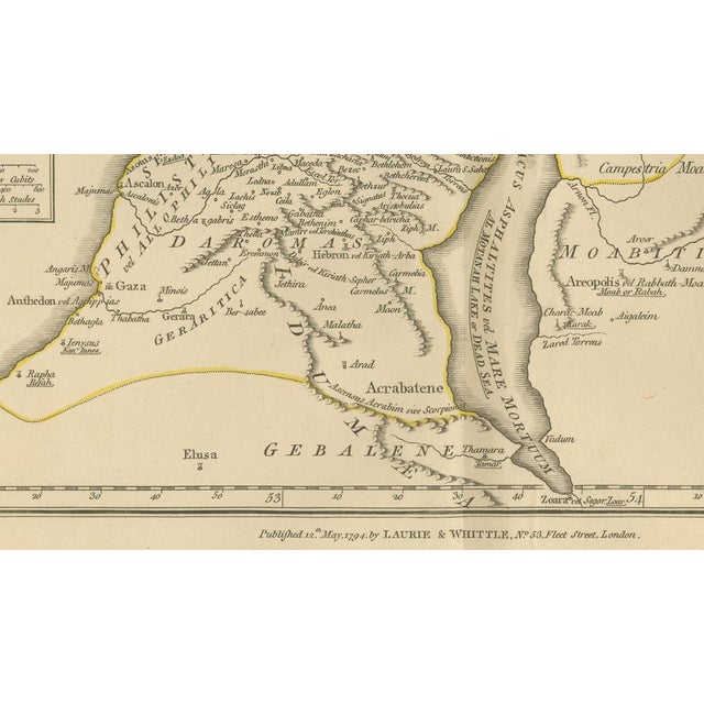 Gold Antique Map of Biblical Palestine Holy Land with Jerusalem Insets, 1818 For Sale - Image 8 of 11
