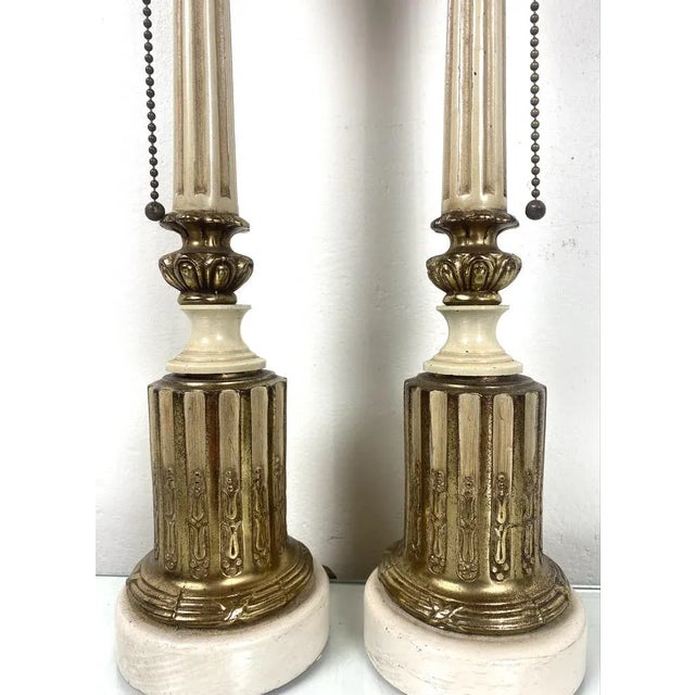 Vintage Wood & Brass Honi Chilo Table Lamps, 1970s, Set of 2 For Sale - Image 4 of 12