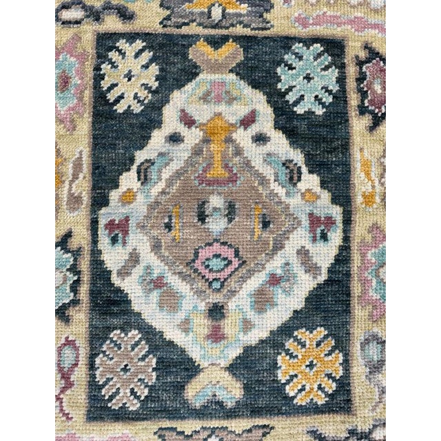 Contemporary Turkish Oushak Rug 2'2' x 2'10" For Sale - Image 3 of 4