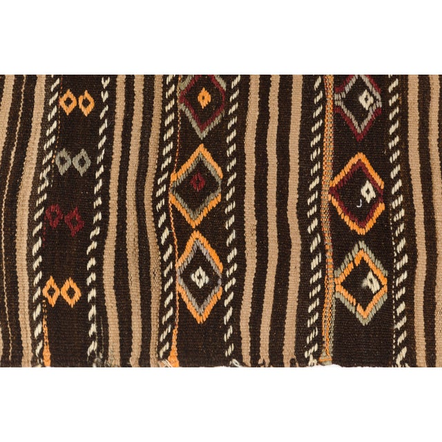 Mid 20th Century Handwoven Brown Tribal Hallway Rug For Sale - Image 9 of 10