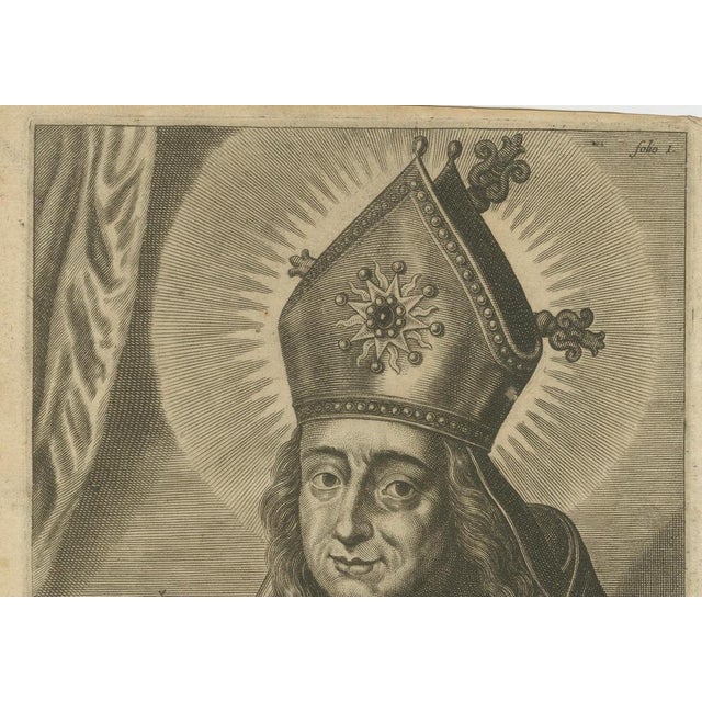 Robert Lommelin, Saint Willibrord, Apostle to the Frisians, 1667, Engraving For Sale - Image 4 of 6