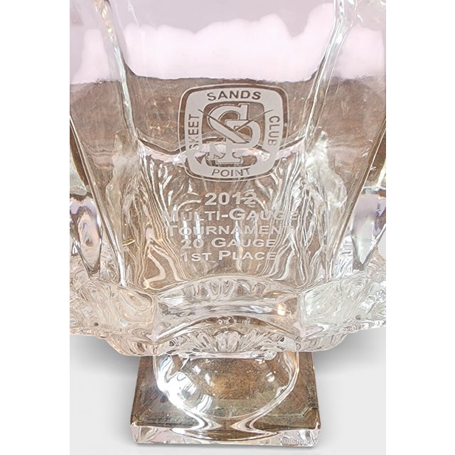 Transparent Vintage Godinger Glass Co Shannon Deco Crystal Glass Trophy Vase, Ireland 21st Century For Sale - Image 8 of 8