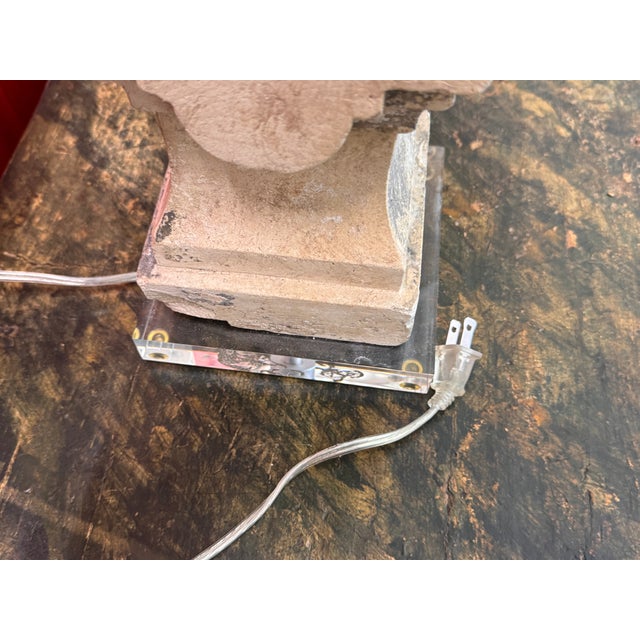 Mid 20th Century Stone Baluster Lamps on Lucite Bases - a Pair For Sale - Image 12 of 12