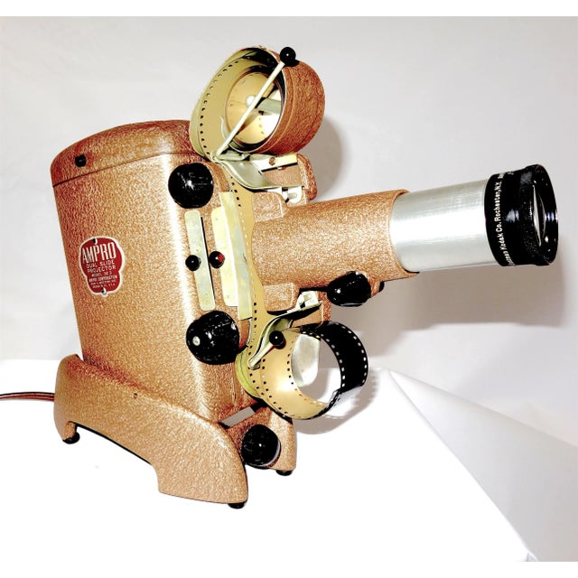 Art Deco Ampro Circa 1947 Dual Slide / Filmstrip Projector Complete For Sale - Image 3 of 11