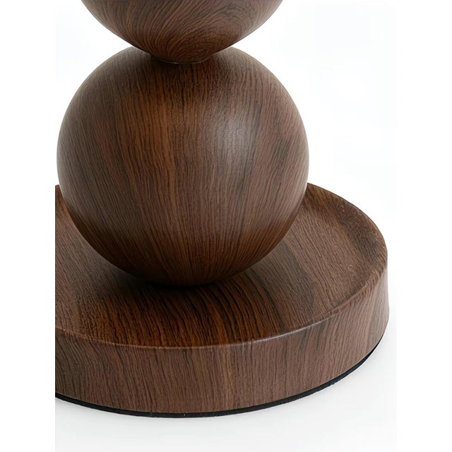 Cracked Leather & Walnut Lamp For Sale - Image 6 of 6