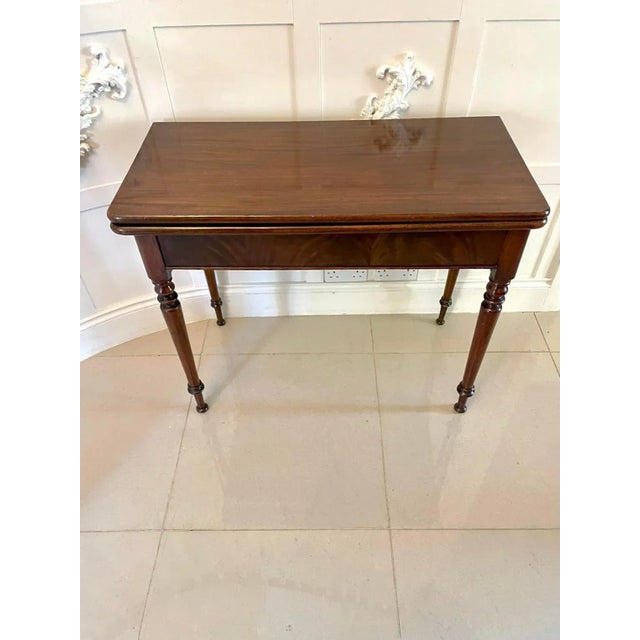 Antique George III Quality Mahogany Fold over Tea Table For Sale - Image 3 of 11