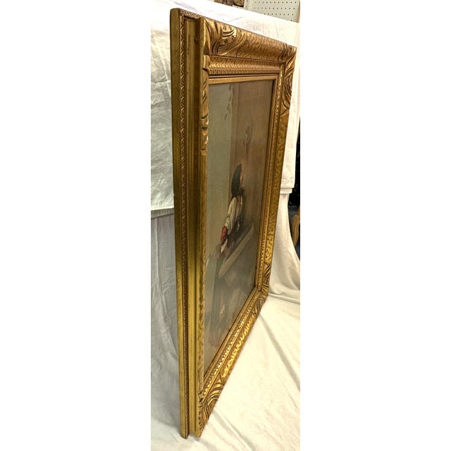 Early 20th Century Framed Original Oil Painting on Canvas 'Roman Girl at the Well' Inspired by Léon Bonnat (France 1833-1922) For Sale - Image 10 of 18