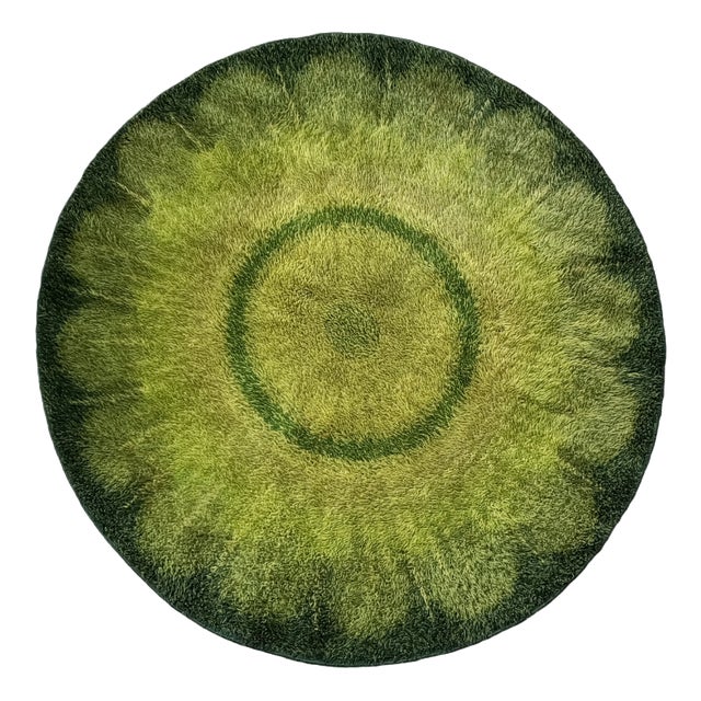 Round Green Rug from Desso, 1970s For Sale