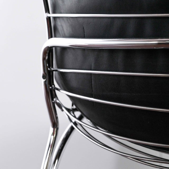 Sabrina Dining Chairs in Black Leather from Gastone Rinaldi, 1970s, Set of 6 For Sale - Image 15 of 17
