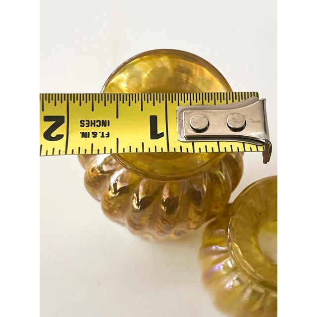 1970s Pair of Small Gold Budvases- Mouth Blown One of a Kind For Sale - Image 9 of 9