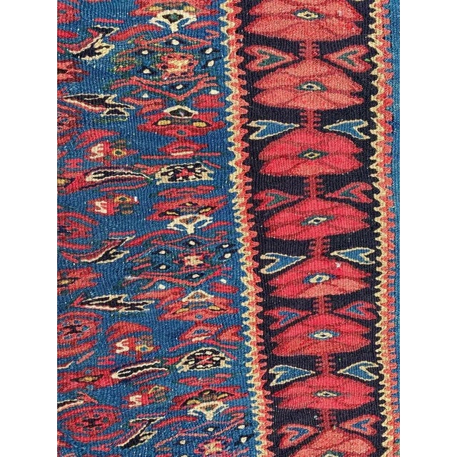 Vintage Senneh Kilim Flat Rug For Sale - Image 6 of 14