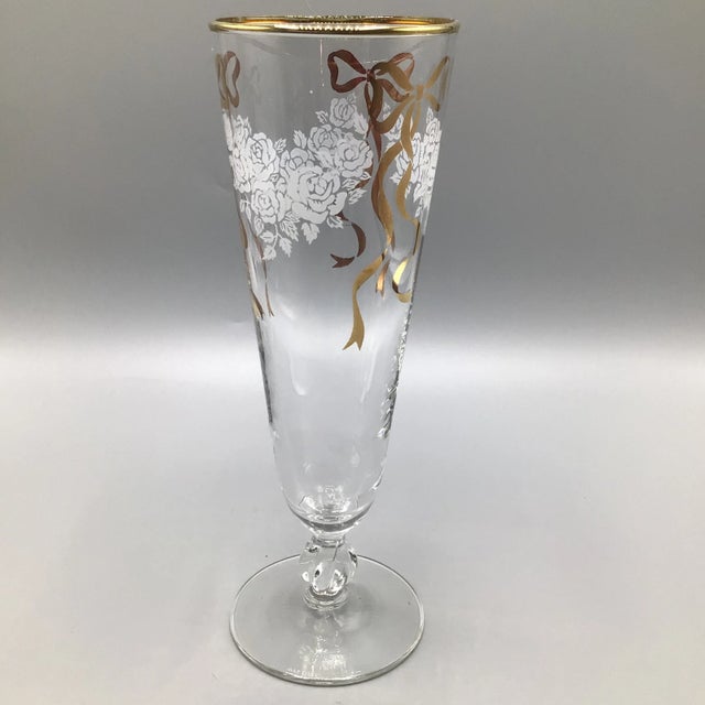 Traditional Celebration Champagne Flutes by Libbey -Set of 6 For Sale - Image 3 of 13