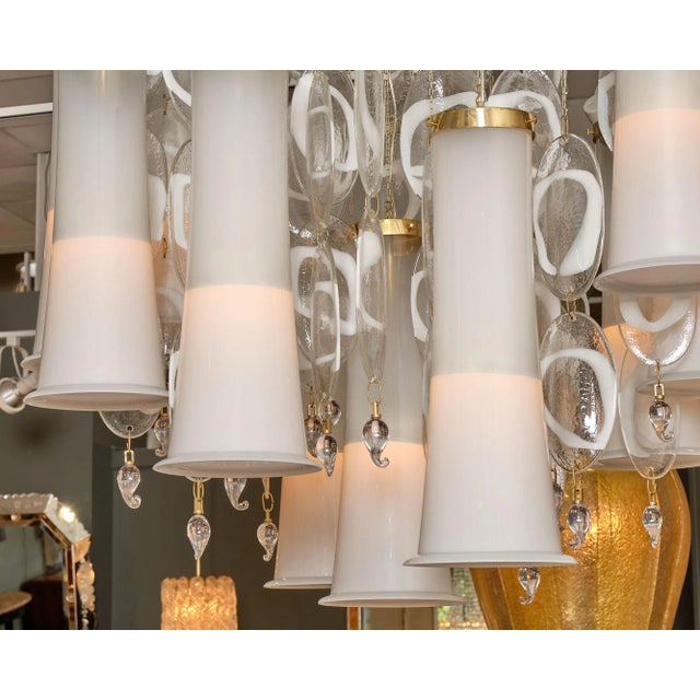 1980s Mazegga Murano Swirl Chandelier For Sale - Image 5 of 10