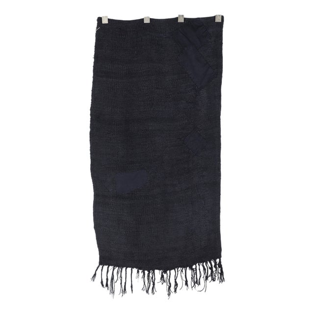 Anatolian Black Hemp Rug, 1960 For Sale